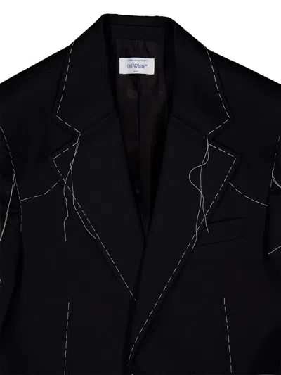 Off-white Stitch Single-breasted Blazer In Black