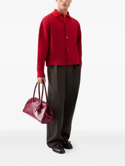 Jacquemus Le Cardigan Doppio Wool Blend Cardigan In Red
