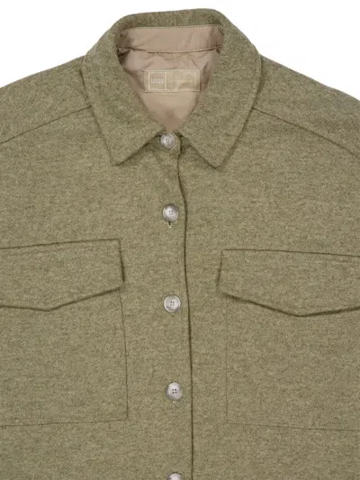 120% Lino Pocket Button Jacket In Green
