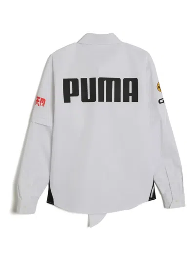 Puma X Asap Rocky Layered Pit Crew Button-down Shirt In White