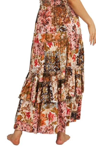 Talisman The Label Sassy Ruffle High/low Maxi Skirt In Multi