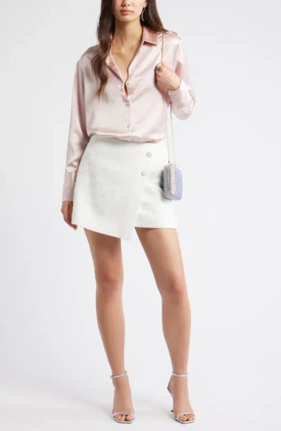 Open Edit Relaxed Fit Satin Button-up Shirt In Pink