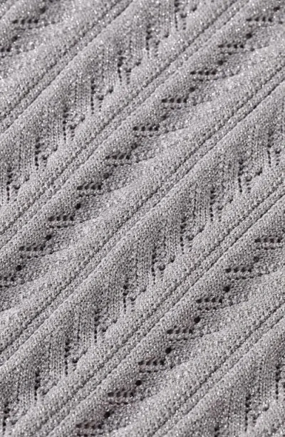 Scotch & Soda Metallic Pointelle Sleeveless Turtleneck Sweater In Gray