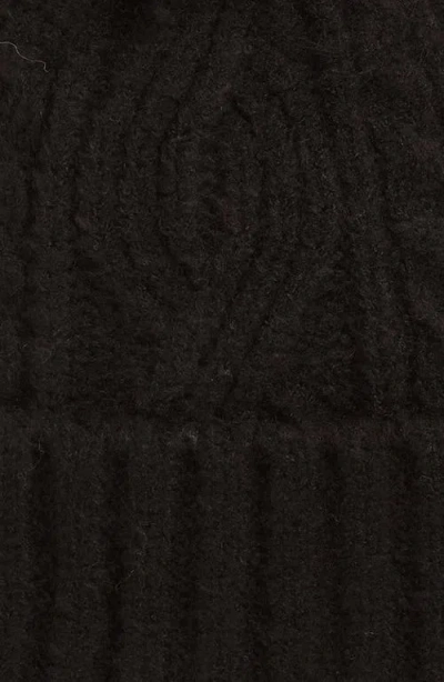 Treasure & Bond Cable Stitch Pom Beanie In Black