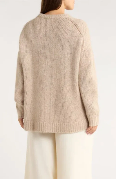 Nordstrom Metallic Crewneck Sweater In Neutral