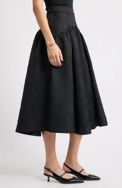 Caslonr Caslon(r) Floral Jacquard Full Midi Skirt In Black