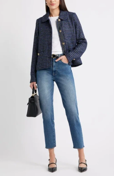 Caslonr Caslon(r) Tweed Bow Jacket In Blue