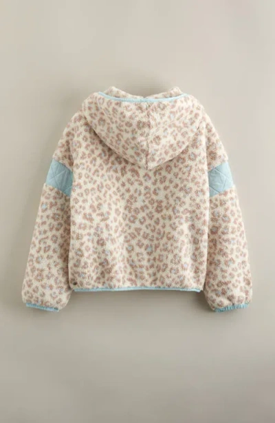 Zella Girl Kids' High Pile Fleece Zip-up Hoodie In Neutral