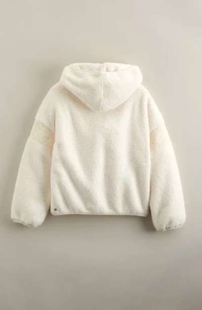 Zella Girl Kids' High Pile Fleece Zip-up Hoodie In White