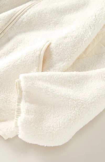 Zella Girl Kids' High Pile Fleece Zip-up Hoodie In White