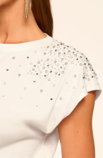 Ramy Brook Amelia Embellished Cap-sleeve Blouse In White