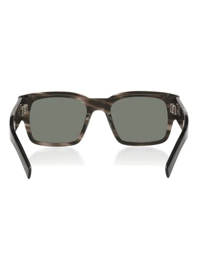 Saint Laurent Sl 617 Rectangle-frame Sunglasses In Brown