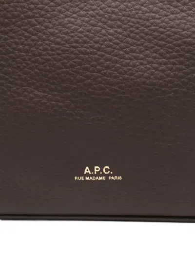 Apc A.p.c. Vera Leather Shoulder Bag In Brown