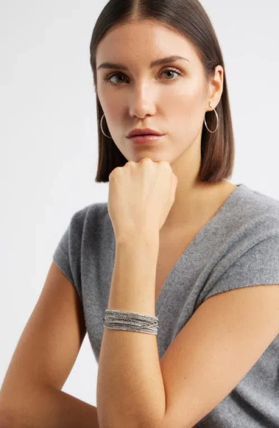 Nordstrom Set Of 10 Crystal Stretch Bracelets In Silver