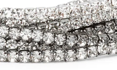 Nordstrom Set Of 10 Crystal Stretch Bracelets In Silver