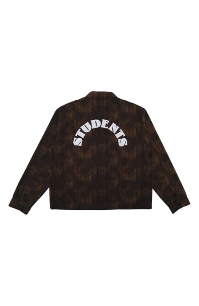 Students Kennedy Camo Twill Chore Jacket In Black