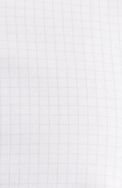 Mizzen + Main Mizzen+main Hilton Trim Fit Grid Performance Cotton Blend Button-up Shirt In White