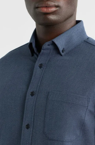 Mizzen + Main Mizzen+main City Flannel Trim Fit Button-down Shirt In Blue