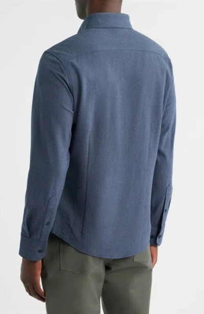 Mizzen + Main Mizzen+main City Flannel Trim Fit Button-down Shirt In Blue