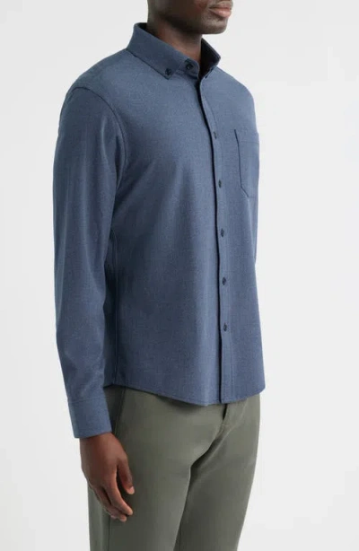 Mizzen + Main Mizzen+main City Flannel Trim Fit Button-down Shirt In Blue