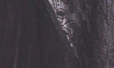 Komarov Lace Inset Chiffon & Charmeuse Gown In Black