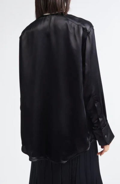 Jil Sander Relaxed Fluid Satin Button-up Shirt In Black