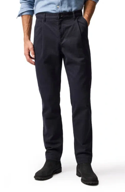 Rodd & Gunn Fielding Pleated Tapered Cotton Twill Chinos In Blue