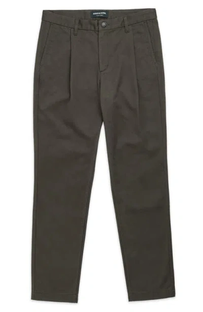 Rodd & Gunn Fielding Pleated Tapered Cotton Twill Chinos In Brown
