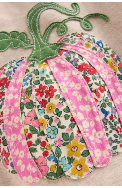 Mini Boden Kids' Pumpkin Appliqué Sweatshirt In Pink