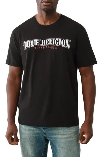 True Religion Men's Short-sleeve Flock Buddha T-shirt In Black