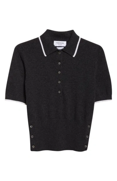 Thom Browne Tipped Intarsia Browne 65 Cashmere Polo Sweater In Black