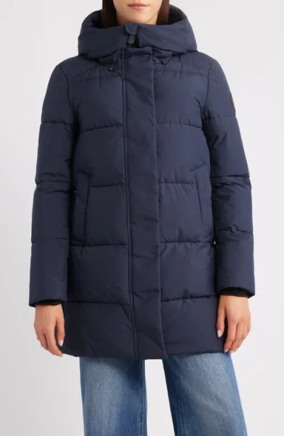 Save The Duck Bethany Waterproof Hooded Quilted Parka In Blue