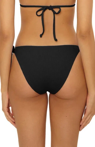 Becca Virtue Code Tie Side Hipster Bikini Bottom In Black In Black