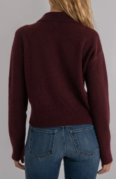 Kut From The Kloth Lilia Boxy Half Button Sweater In Red