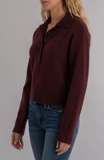 Kut From The Kloth Lilia Boxy Half Button Sweater In Red