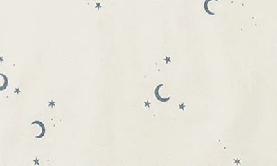 Quincy Mae Moon Print Organic Cotton Henley Bubble Romper In White