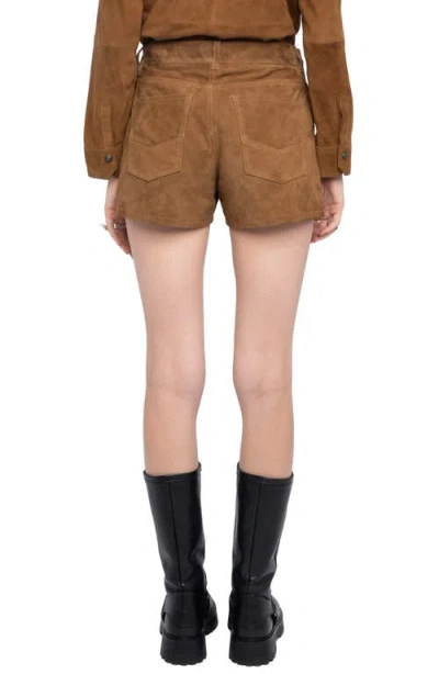 Zadig & Voltaire Womens Daim Sadys Mid-rise Suede Shorts In Nude