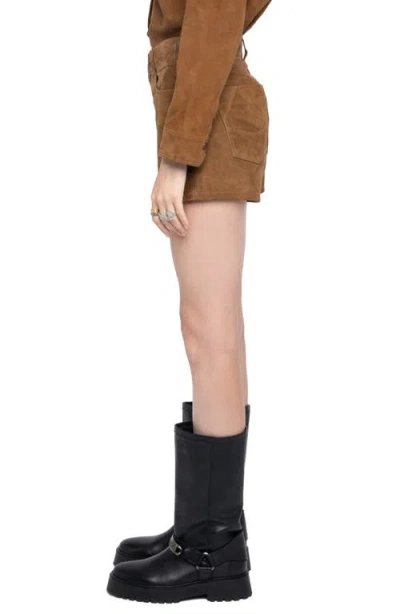 Zadig & Voltaire Womens Daim Sadys Mid-rise Suede Shorts In Nude