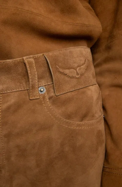 Zadig & Voltaire Womens Daim Sadys Mid-rise Suede Shorts In Nude