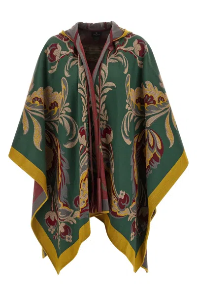 Etro Cape With Pasly Motif Scarves And Foulards Multicolor In Green