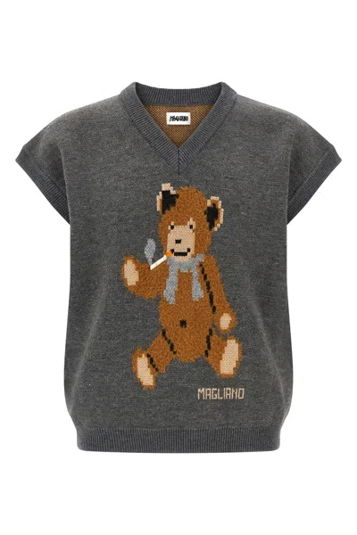 Magliano Wool Vest With Print In Gray