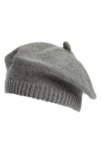 Damson Madder Wool Beret With Bow Accent In Gray