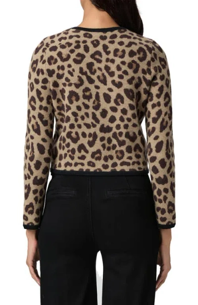Paige Oberon Leopard Spot Crop Merino Wool Cardigan In Multi