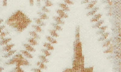 Bobeau Pattern Eyelash Cardigan In Neutral