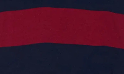 Ksubi Stripe Appliqué Cotton Rugby Shirt In Burgundy