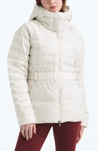 The North Face Metropolis Water Repellent 600 Fill Power Down Hooded Jacket In White