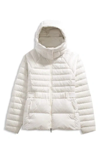 The North Face Metropolis Water Repellent 600 Fill Power Down Hooded Jacket In White
