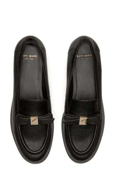 Kate Spade Women's Deco Bow Loafers In Black