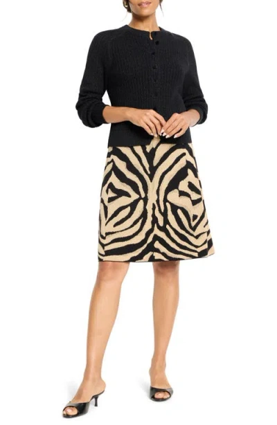 Nic + Zoe Nic+zoe Animal Jacquard Knit Skirt In Multi