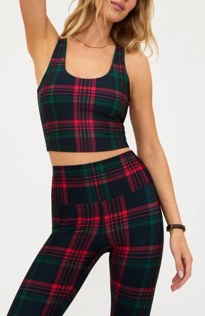 Beach Riot Yara Plaid Racerback Crop Tank In Multi